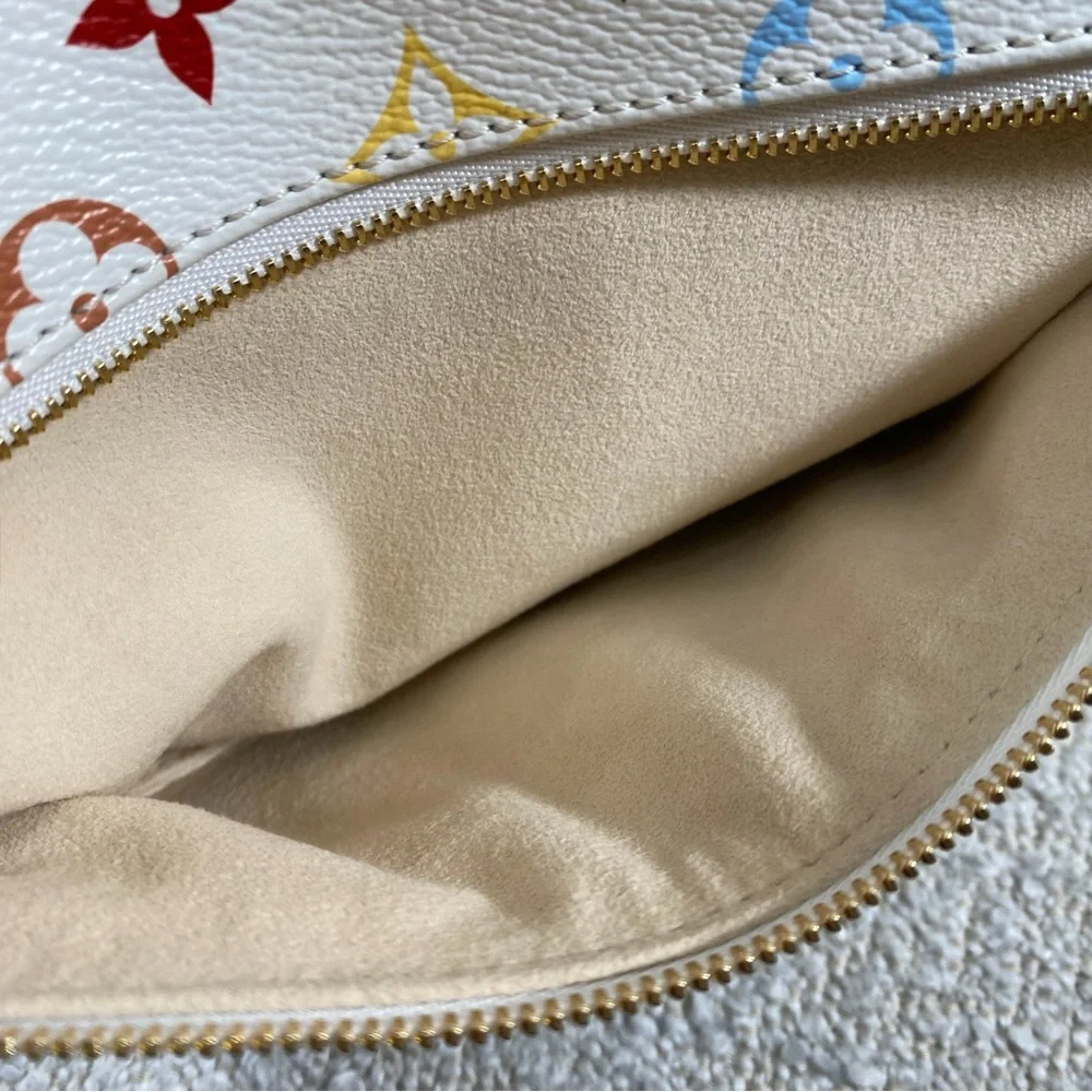 Louis Vuitton White Multicolor Monogram Crossbody Bumbag with Tan Trim - Picture 10 of 16